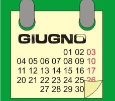 calendario semine di giugno